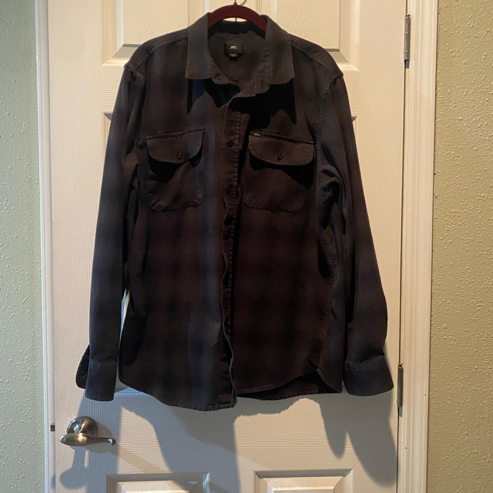 Obey Men's Dark Plaid Shirt Jacket